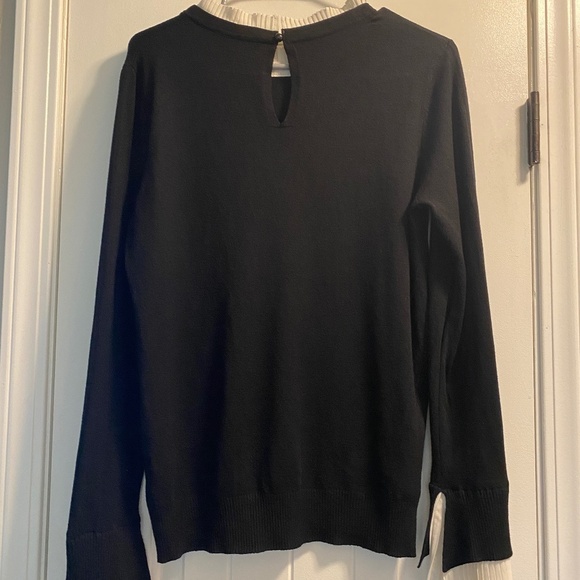 Siani Black light sweater with ruffle collar Size XL - Picture 1 of 4